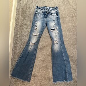 Girls mid-rise flare jeans
